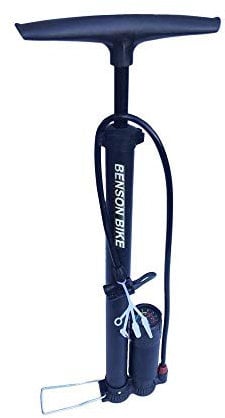 Luftpumpe BENSON Fahrrad Standpumpe Aluminium Fußpumpe für alle Ventile mit Manometer
