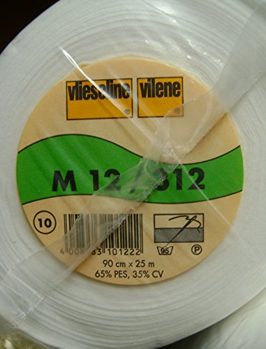 Vilene Standard Sew In Medium White Interfacing M12/312 25mtr roll 90cms wide