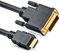 deleyCON 1m Câble HDMI vers DVI High Speed 3D Ready - Adaptateur 1080p Full HD pour HDTV, Beamer, Laptop, Monitor, TV, PS4, Xbox 360 - Noir