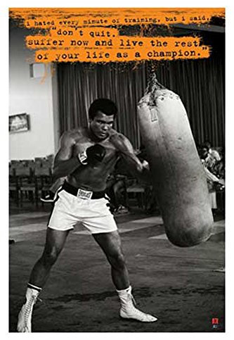 Muhammad Ali Sandsack Poster (61cm x 91,5cm) + Original tesa Powerstrips® (1 Pack/20 Stk.)