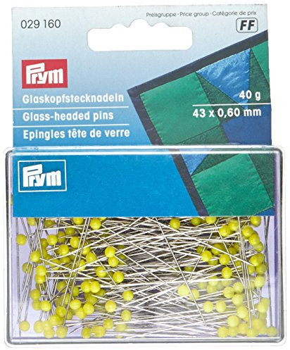 Prym Glaskopfnadeln, 0,60 x 43mm, gelb, 40g, Stahl, 43 x 0,6mm