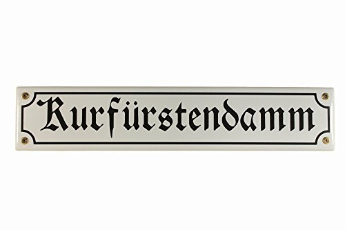 Buddel Bini Straßenschild Kurfürstendamm Berlin 40x8 cm Andenken Email Strassen Schild Emaille
