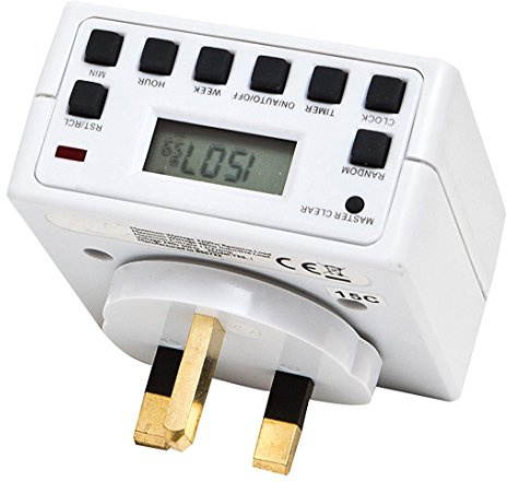 Sockit electronic compact energy-saving plug-in power supply with LCD display 12/48 hour 1 day programmable setting (1Pack)