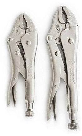 Crescent CLP2SETN 2 Pc. 178mm/7-Inch & 254mm/10-Inch Curved Jaw Locking Pliers Set with Wire Cutters
