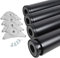 MS Beschläge® 4er Set Tischbeine Möbelfüße Tischstempel Höhe 710mm ø 80mm Schwarz