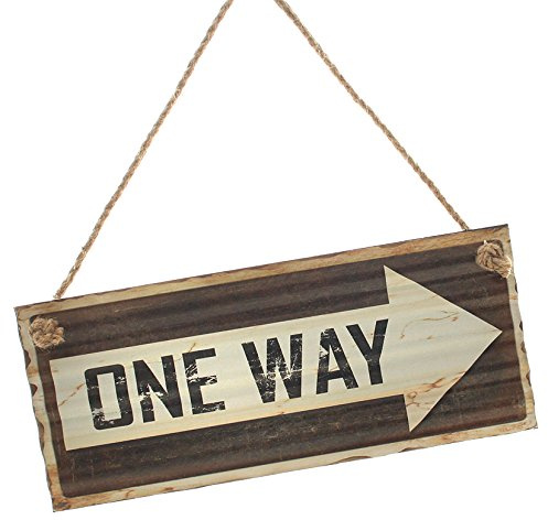 Dio Schild 'One Way', Blechschild One Way, Modern, Brown, Rechteckig, Metall, Wandmontage, Vorsicht, Schild