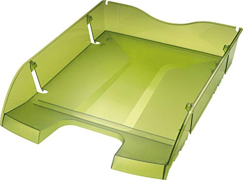 Helit H2363550 - PET-Briefablage „the green deck“, DIN A4-C4, grün transparent