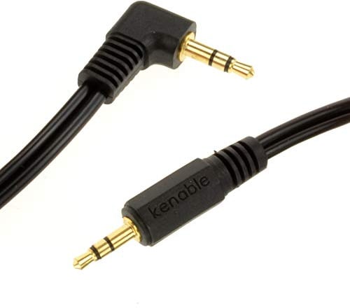 kenable 3.5mm Right Angle Male to Male Stereo Audio Cable Gold Plated AUX Lead Black 3m