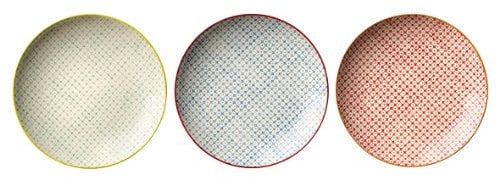 Bloomingville Teller Carla, rot grün blau, Keramik, 3er Set, 20 cm