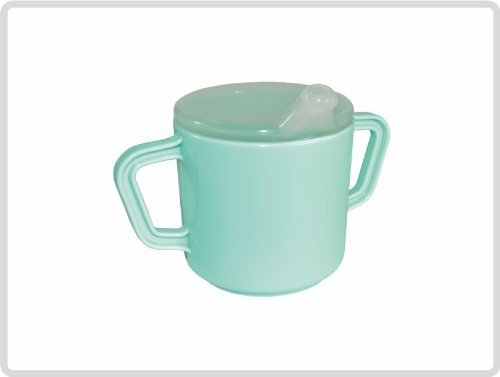 Trinkbecher mit 2 Henkel (elfenbein, grün oder blau) (grün)