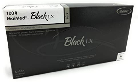 Maimed Latexhandschuhe, 100 St Schwarz, Tattoo Größe M