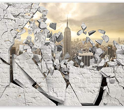 Fototapete murando Fenster nach New York 100x70 cm Vlies Tapeten Wandtapete XXL Moderne Wanddeko Design Wand Dekoration Wohnzimmer Schlafzimmer Büro Flur Stadt City New York d-A-0045-a-b