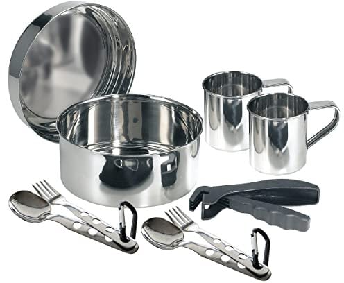 Laken Set de Camping de Acero Inoxidable Ø20cm para 2 Personas