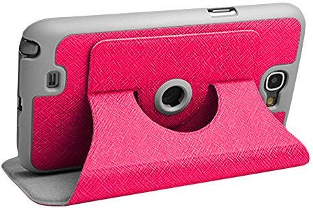 ebestStar - Cover Compatibile con Samsung Galaxy Note 2 N7100 Custodia Protezione Pelle PU con Supporto Rotazione 360, Rosa [Apparecchio: 151.1 x 80.5 x 9.4mm, 5.5'']