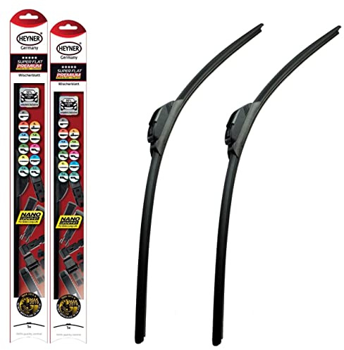 Fits Dacia Duster Models 2010 To 2017 Heyner Germany Super Flat Wiper Blades Front Replacement Set 2020 HSF2020H