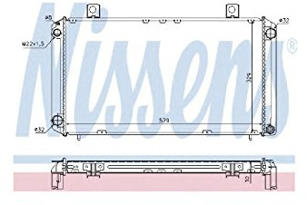 NISSENS Kühler Motorkühlung Kühler Wasserkühler Motorkühler Netzbreite 329mm Netzlänge 579mm Netztiefe 32mm 64059A