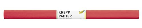 folia 820134 - Krepppapier, 10 Rollen in feuerrot, jede Rolle ca. 50 x 250 cm, 32 g/m², sehr elastisches und dünnes Papier, mit einer unebenen und rauen Oberfläche