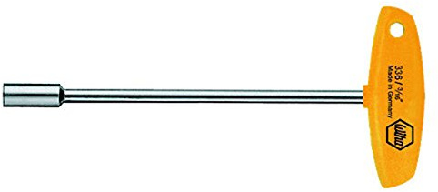 Wiha Steckschlüssel mit Quergriff Sechskant, Zoll-Ausführung glanzvernickelt (02822) 3/8 x 150 mm