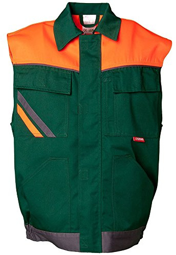 Planam 2462068 Visline Weste, Grün/Orange/Schiefer, Größe 68