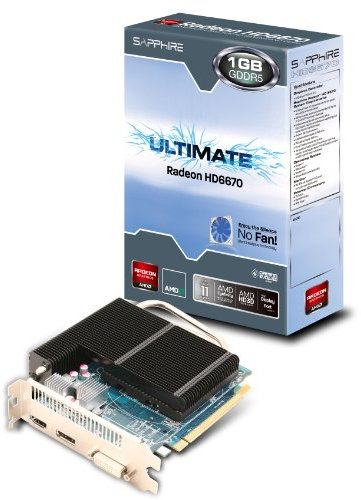 Sapphire ATI Radeon Ultimate HD 6670 Grafikkarte (PCI-e, 1GB GDDR5 Speicher, DVI-I, HDMI, DisplayPort, 1 GPU)