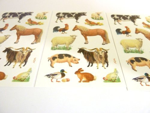 Bauernhof Yard Tier Sticker - Kinder / Kinder Etiketten für partytüten , schrott bücher , karte machen oder notizbuch planer deko