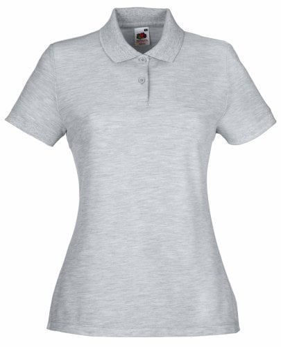 Fruit of The Loom Womens Lady-Fit 65/35 Short Sleeve Polo Shirt (2XL) (Heather Grey)