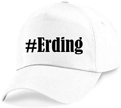 Reifen-Markt Base Cap Hashtag #Erding Größe Uni Farbe Weiss Druck Schwarz