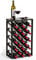 Mango Steam 23 Bottle Black Wine Rack with Glass Top Shelf, Free Standing for Home, Kitchen and Bar
