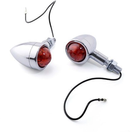 Bullet Blinker Mini metall chrom glatt kurz für Harley Suzuki Honda Custom Oldtimer