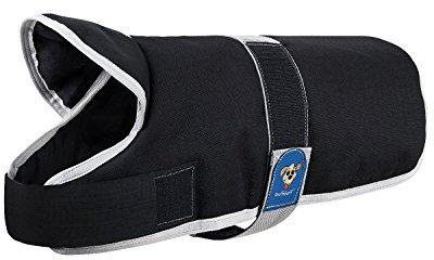 Knuffelwuff 13929-023 Hundemantel Funktionstextil reflektierend mit Kragen, schwarz