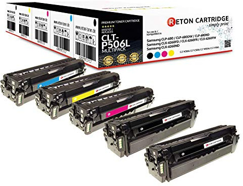 5 Reton Toner kompatibel mit CLT-K506L CLT-C506L CLT-M506L CLT-Y506L für Samsung CLP-680 CLP-680ND CLP-680DW Samsung CLX-6260FD CLX-6260FR CLX-6260ND CLX-6260FW
