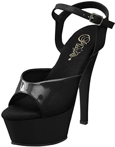 Pleaser KISS-209 Damen Sandalen, Schwarz (Blk pat/blk), EU 40 (UK 7) (US 10)