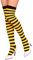 Krautwear® Damen Gestreifte Overknees Strümpfe Ringelstrümpfe Karneval Fasching Cosplay 80er Jahre (gelb/schwarz)