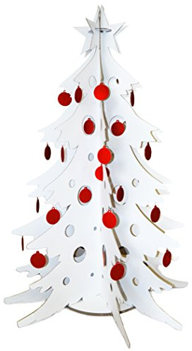 Albero di Natale in cartone con decorazioni - alt. 150 cm