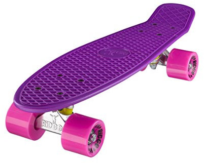 Ridge 22 Mini Cruiser Board Retro Skateboard, komplett, in lila, völlig in der EU entworfen und hergestellt