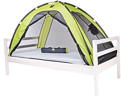 Deryan Bettzelt - Moskitonetz Doppelbett - Moskitozelt Zeltbett - Insektenschutz Bett - Kompakt und Leight - 200x90x110cm - Mückennetz Bett & Moskitonetz Reise Mit Tragetasche Zitrone