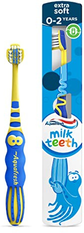 Aquafresh Toothbrush for Kids, Milk Teeth Toothbrush for Children 0-2 Years, Soft Bristles