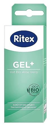 Ritex GEL+ Gleitgel mit Bio Aloe Vera, schützt und pflegt, wasserbasiert, 50 ml, Made in Germany