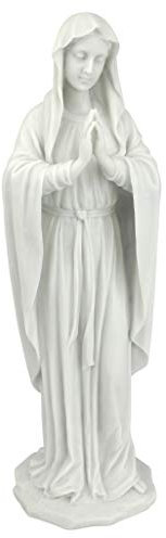 Design Toscano La Sainte Vierge Marie Statue, Petit 30.5 cm Figurine, résine de marbre, blanc