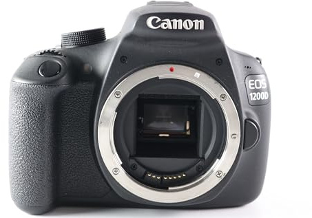 Canon EOS 1200D SLR-Digitalkamera (18 MP APS-CCMOS-Sensor, 7,5cm (3 Zoll) LCD-Display, Full HD, nur Gehäuse) schwarz
