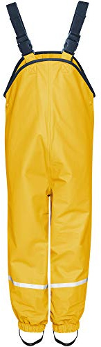 Playshoes Matschhose Regenlatzhose Fleece-Futter Unisex Kinder Wind- und wasserdichte Regenhose Regenbekleidung, gelb, 116