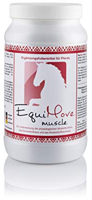 EquiMove Muscle 1,5 kg | Muskelaufbau und Reha für Pferde | 4-Fach effektiv: reines Oryzanol, Aminosäuren, Spirulina + Chlorella | einfache Gabe