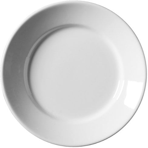 Royal Genware Deep Winged Plates - 30cm Pack of 6 | 12inch Dinner Plates, Porcelain, White | Commercial Quality Tableware for Domestic & Catering Use