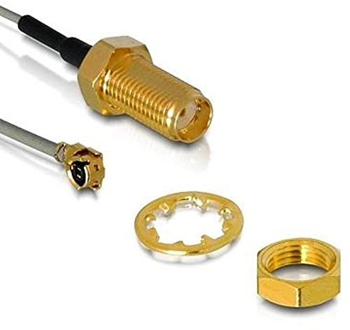 Delock Antennenkabel SMA Buchse zum Einbau, MHF/U.FL kompatibler Stecker, 200 mm