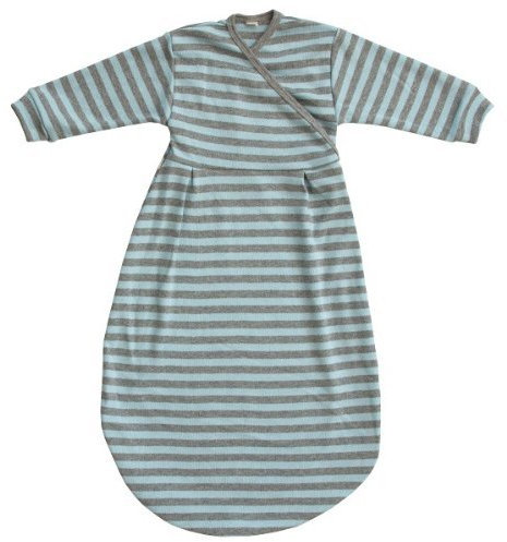 Popolini Felinchen Schlafsack Blue Grey Striped Blau Grau Tog 0,5 Interlock GOTS Jersey Bio-Baumwolle 100 Prozent KbA