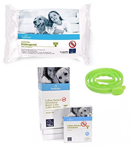 Camon Kragen Barriere 60 cm und Tücher mit Neemöl Hund