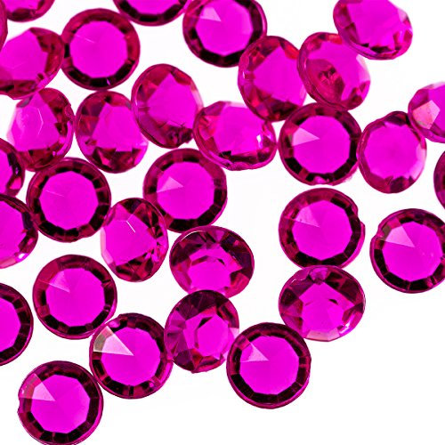Trimming Shop Hot Pink 4000pcs Table Scatters Clear Acrylic Rhinestone Diamonds Table Confetti for Table Centerpiece Bridal Shower Birthday Party Table Decoration Vase Filler Beads, 2.5mm
