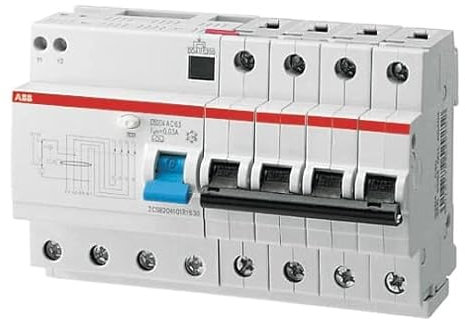 ABB RCBO DS200 FI/LS-Schalter 6A, 4-polig Typ K