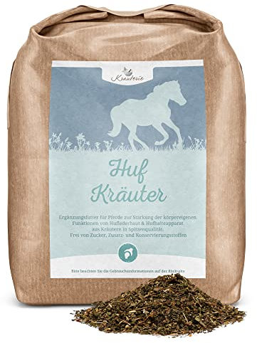 Krauterie Huf Kräuter für Pferde (2000 g) - Artgerechtes Ergänzungsfutter in Spitzenqualität für die Huflederhaut - Frei von Zusätzen - Reine Pferdekräuter