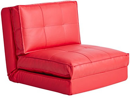 Schlafsessel Jugendsessel Gästebett Kindersessel Klappsessel Kunstleder rot groß